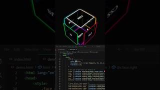 Amazing 3d cube using HTML CSS JavaScript project #coding #viralvideo #shorts