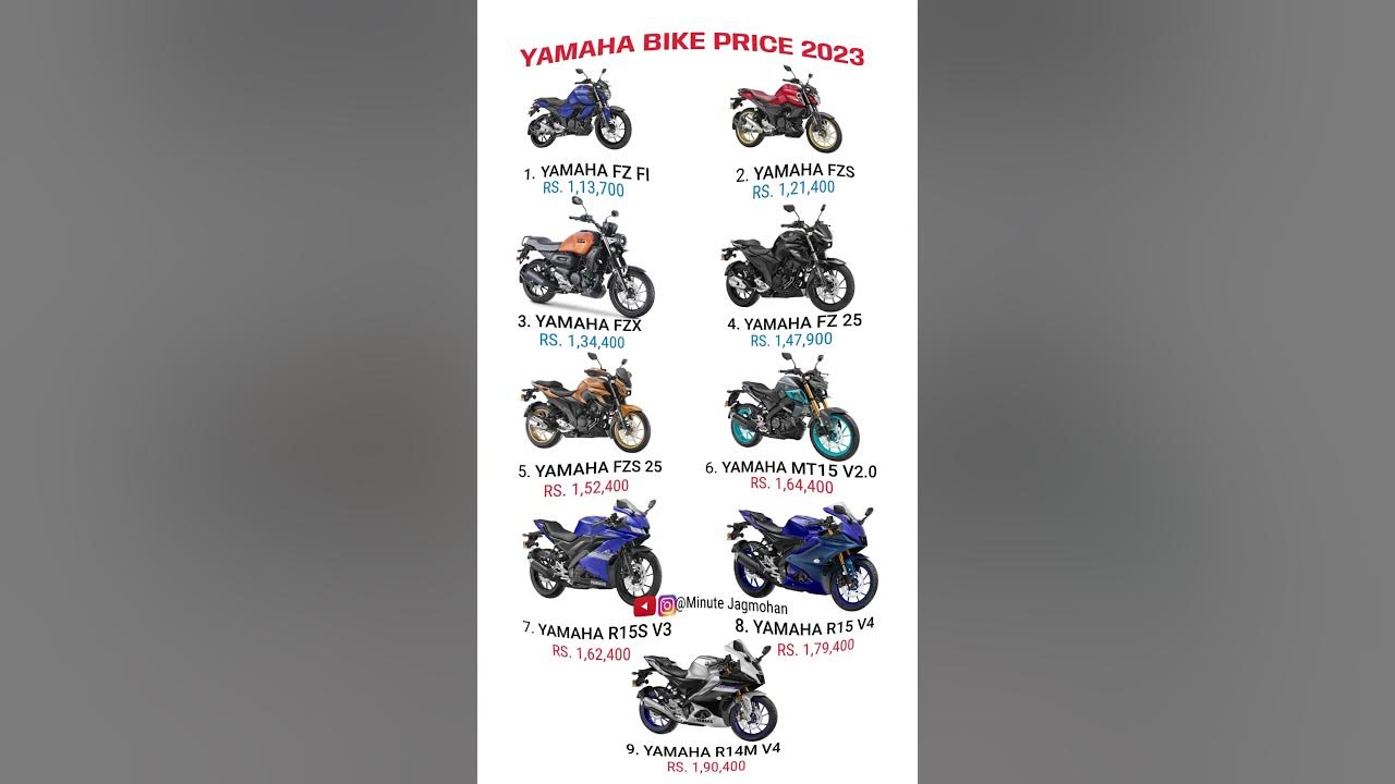 yamaha bikes price list 125cc