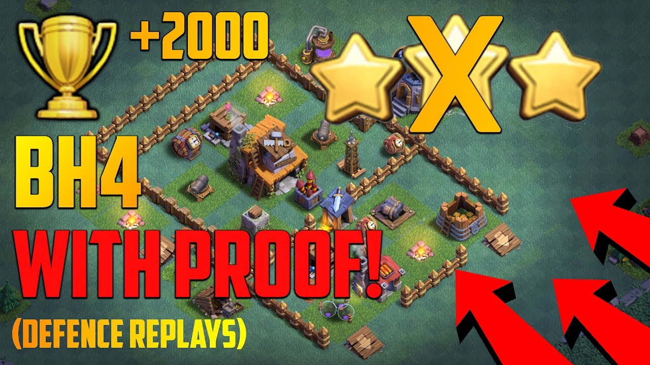 NEW EPIC BUILDER HALL 4 BASE! (BH4) WITH PROOF / + DEFENCE REPLAYS! ANTI ARCHERS BARBARIANS GIANTS!