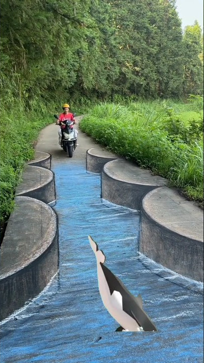 Lukisan 3D Di Jalan Raya #3d #drawing3dart #lukisan3d