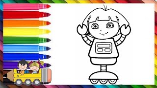 Dora The Explorer   Drawing And Coloring, Drawing Tutorial, how to draw for kids | •eps11