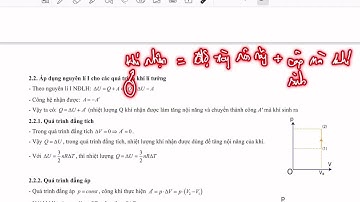 Nguyên lí I nhiệt động lực học đối với khí lý tưởng- Cô Võ Thị Minh Phương