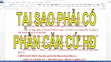 Tại sao phải có phần căn cứ ký kết Hợp đồng? | Ks Nguyễn Thanh Dũng