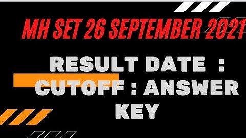 MH SET 26 September 2021 Expected Cutoff, Answer Key,Date of Result.