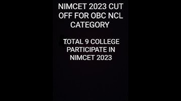 NIMCET CUT OFF FOR OBC 2023