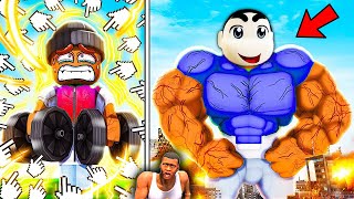 CHOP Trying To Become STRONGEST MAN! | Roblox EASY MUSCLE CLICKER | shinchan roblox franklin pinchan