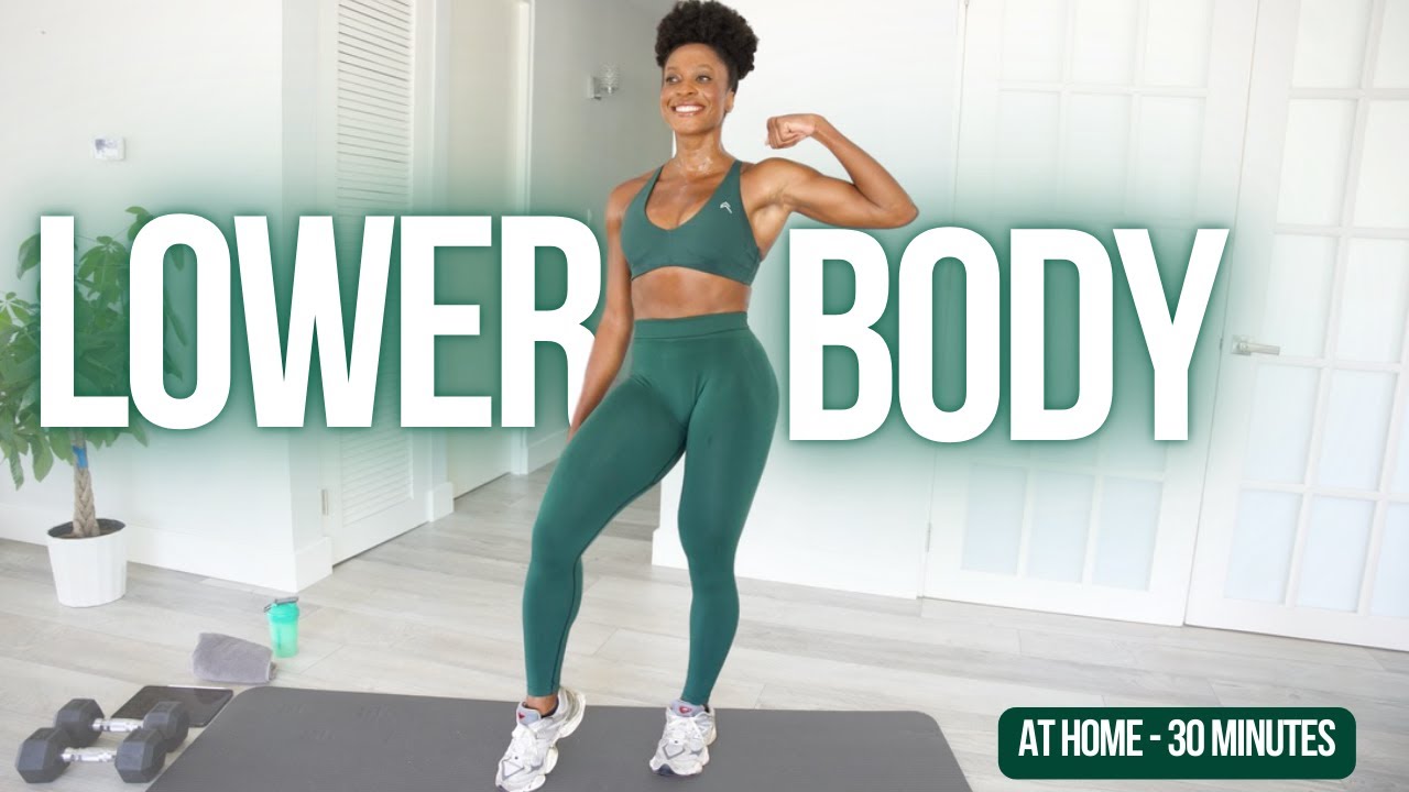 30 Minute Lower Body Strength | At Home Workout | Quads | Lunges - YouTube