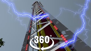 VR 360 Extreme Storm Freefall Catapult Roller Coaster video for virtual reality