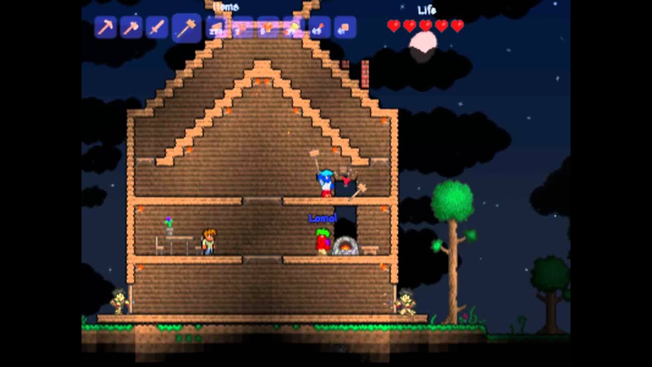 Lets Play Terraria Episode 4 Door for santa! YouTube