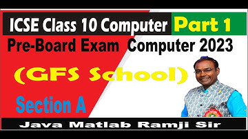 Green Field School 2nd PreBoard Computer Exam 2023-24  | ICSE Class 10 by Java Matlab Ramji Sir