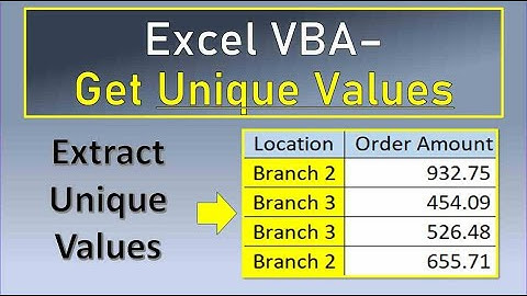 Excel VBA Get Unique Values from Range