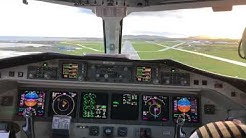 Cockpit landing in Saab 2000