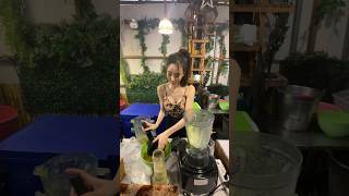 Beautiful Girl Making Fruit Smoothie 🥰