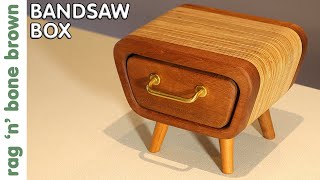 Bandsaw Box  Mid Century Modern Keepsake Box