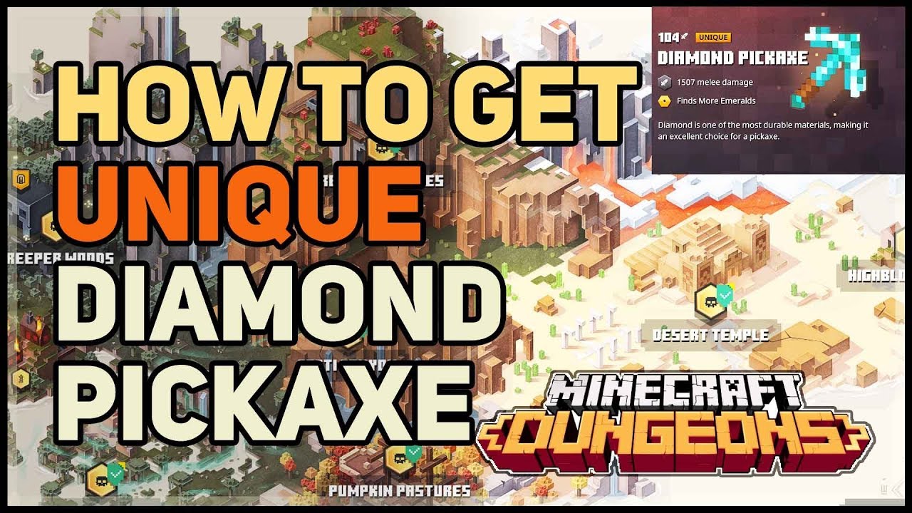 How To Get Diamond Pickaxe Unique Minecraft Dungeons Youtube