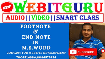 How to insert Footnote & Endnote in MS Word? Word me Footnote/Endnote kaise insert kare (Hindi)