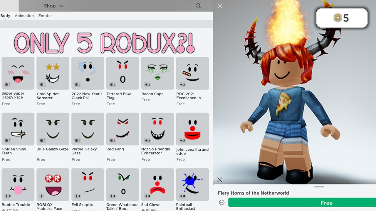 o que comprar com 5 robux