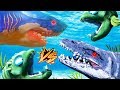 MEGALODON VS MOSASAURIO VS PEZ GIGANTE | FEED AND GROW FISH