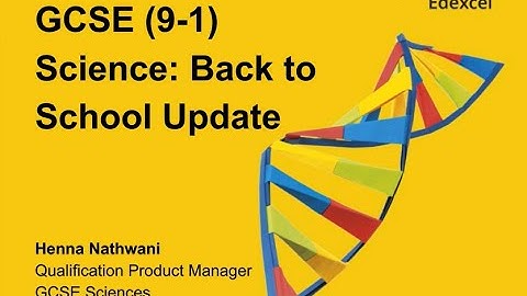 Pearson Edexcel GCSE (9-1) Science back to school update