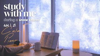 4-HOUR STUDY WITH ME ❄️ in a SNOW STORM / 🎹 Calm Piano Music / Pomodoro 50-10 [music ver.] by Celine 41,057 views 3 weeks ago 3 hours, 51 minutes