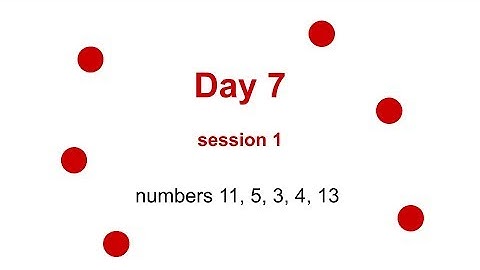 Math by Glen Doman method (Days 7, session 1 ) - numbers 11, 5, 3, 4, 13