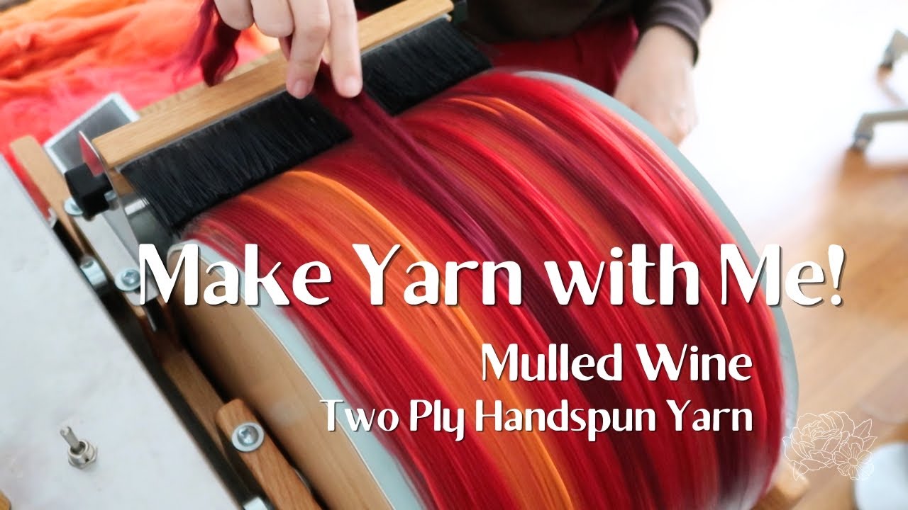 Make Yarn With Me! 🍷 Mulled Wine Two Ply Yarn 🍷 Carding & Spinning Yarn | Relaxing ASMR & Jazz Music