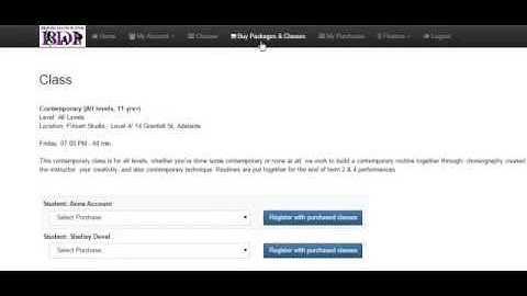 Book and pay for classes: Enrolment tutorial for online software