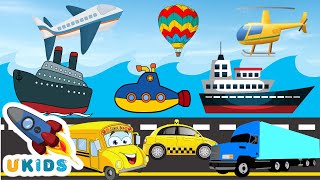 Learn transport vehicles for children - transport vehicles name for kids  | preschool Nursery rhymes