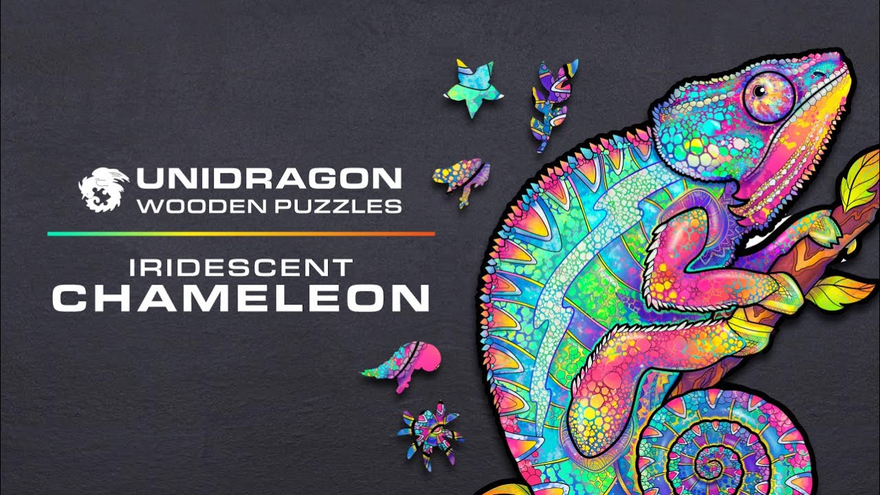 Wooden Jigsaw Puzzle Iridescent Chameleon 