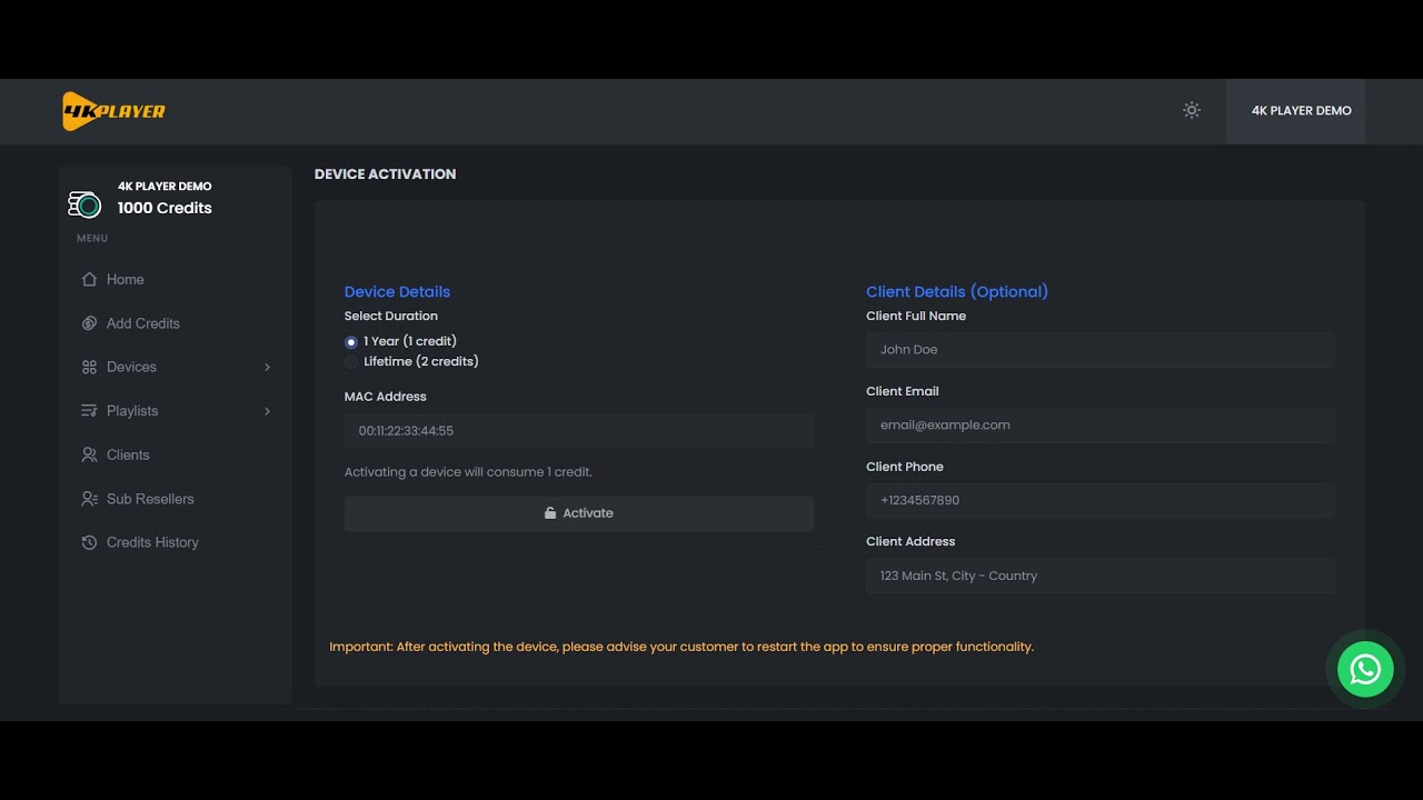 4K Player Pro Reseller Panel – New Updates & Features | Add Credits ...