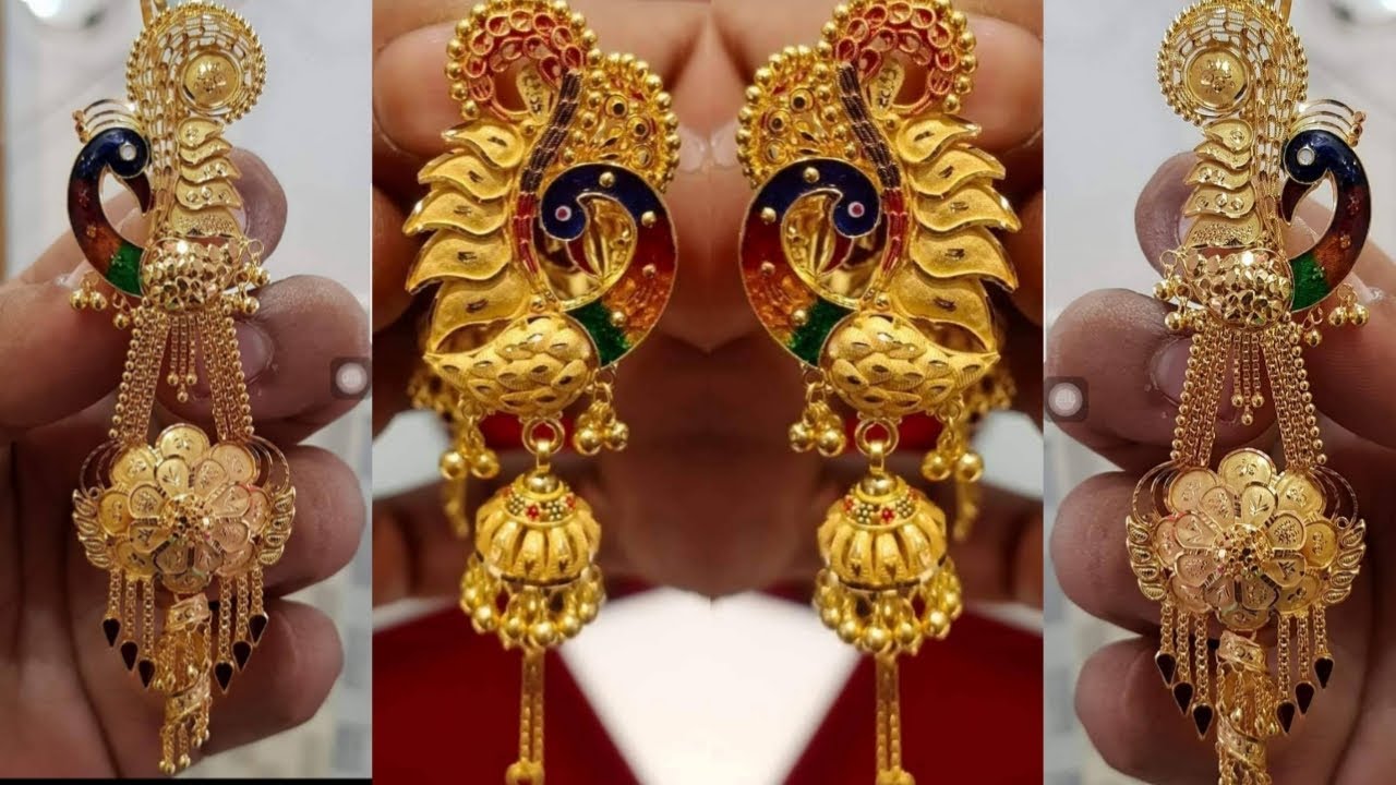 North Indian Stylish Gold Earring Designs || Bharat Jewellery - YouTube