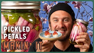 Pickled Magnolia Petals on Fresh Sushi | Makin' It! | Brad Leone