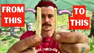 Making A Bone Needle With Primitive Tools - Billy Souter