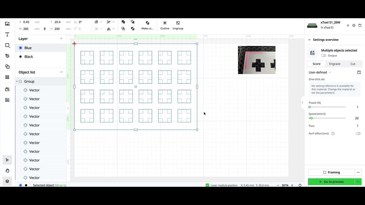 Xcs Software Tutorial Print and Cut in XCS for S1 lasers (Simpler version!) - YouTube