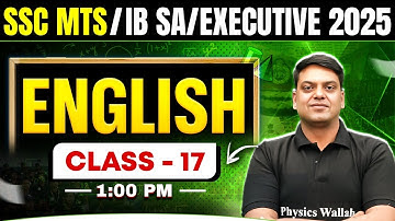 IB SA/Executive English Class 2025 | English Most Expected Questions | SSC MTS English By Vivek Sir