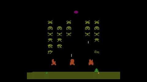 Atari 2600 - Space Invaders (Atari)1980 gameplay!