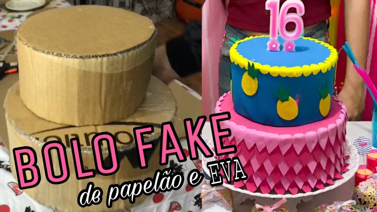 Bolo Fake Amarelo Melancia 3 Andares Modelo 2 Cia do E.V.A - Bolos Fake -  Felix Fantasias