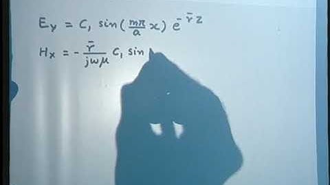 Wave Guides(Contd.) Parallel plane Guide,Transverse Electric Waves,Field Distribution,Superposition