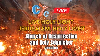 Live Jerusalem, Holy Light from From Church of Resurrection and Holy Sepulcher, Jerusalem