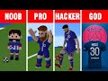 Minecraft NOOB vs PRO vs HACKER vs GOD: MESSI PSG STATUE HOUSE BUILD CHALLENGE in Minecraft