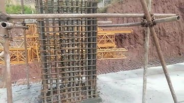 High rise building construction process / columns steel reinforcement / Columns formwork