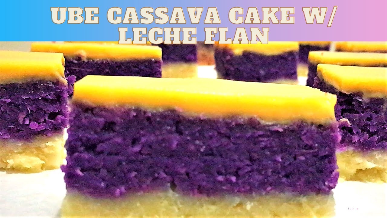 Ube Cassava Cake With Leche Flan 3 In