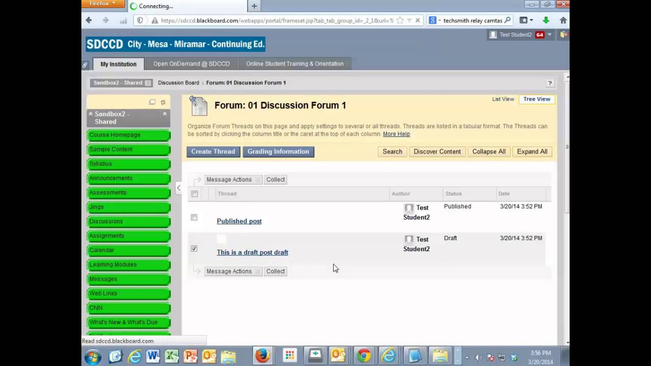 Draft Discussion Posts In Blackboard Youtube