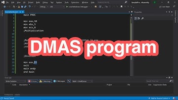 DMAS program in Assembly language ||Lecture No 5 || Irvine || MASM || Visual Studio 2019