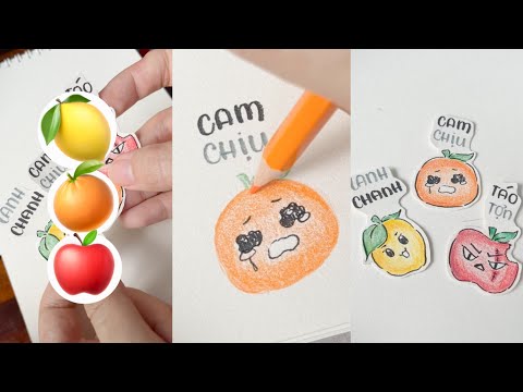 Hình To Màu Cute - [ENG SUB] Vẽ Sticker Cute = Màu Chì Nè // Happy Hidari