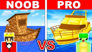 NOOB vs PRO: BOAT House Build Challenge in Minecraft