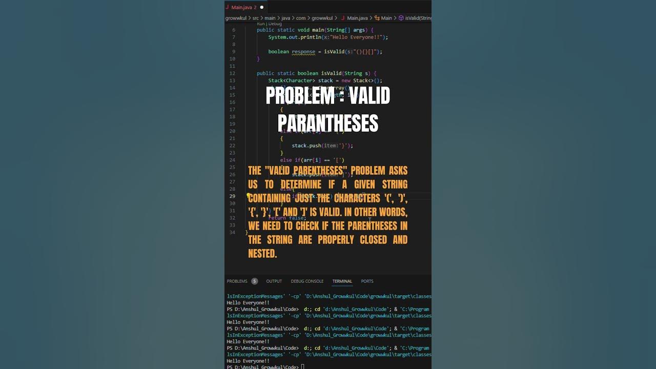 Leetcode Series || Day 3 ||Valid Parentheses - YouTube