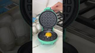 Satisfying egg cooked perfectly in waffle iron! #shorts