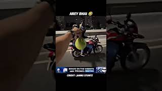 AREY BHAI 🤣😂 #shorts #viral #zx10r #reaction #crash #stunt #hyperride #crazyrider #wheelie #moyemoye