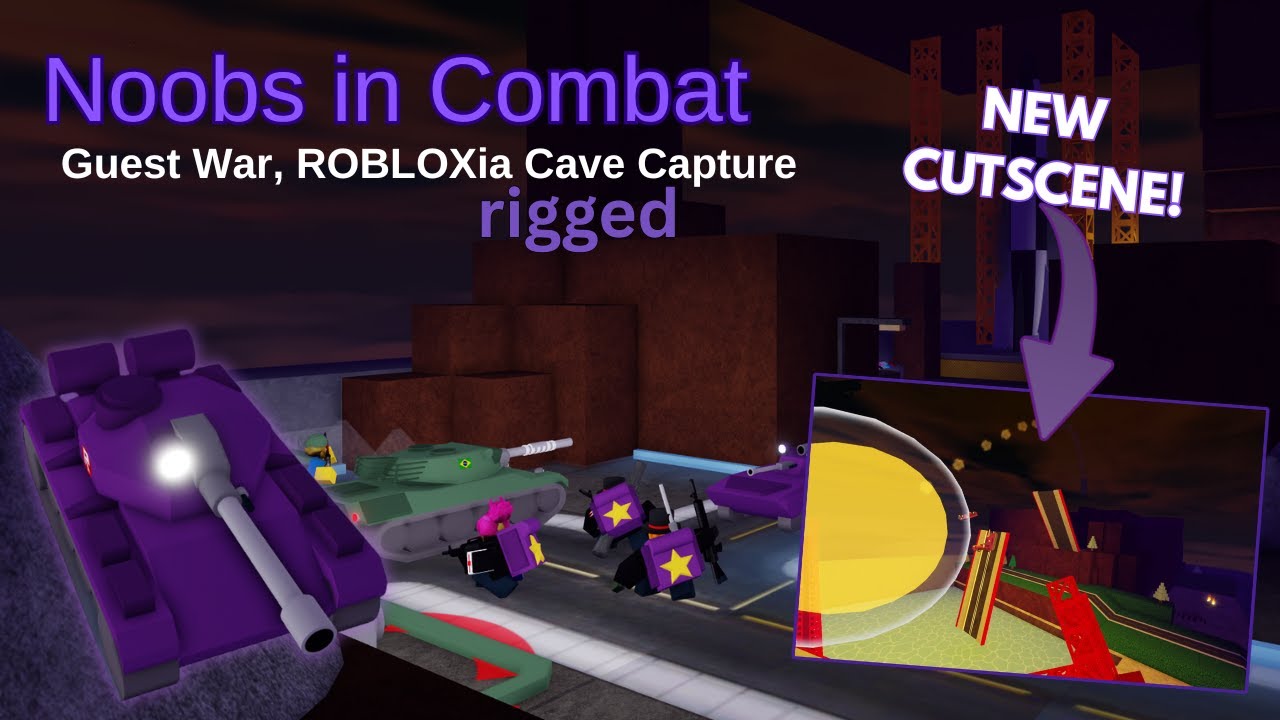 NEW CUTSCENE | Noobs in Combat | Rigged ROBLOXia Cave Capture | Guest War
